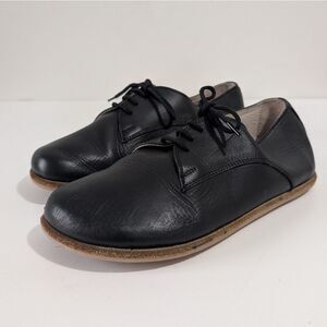 Aintap Barefoot Black Leather Oxford Shoes (39)